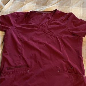Maroon scrub top